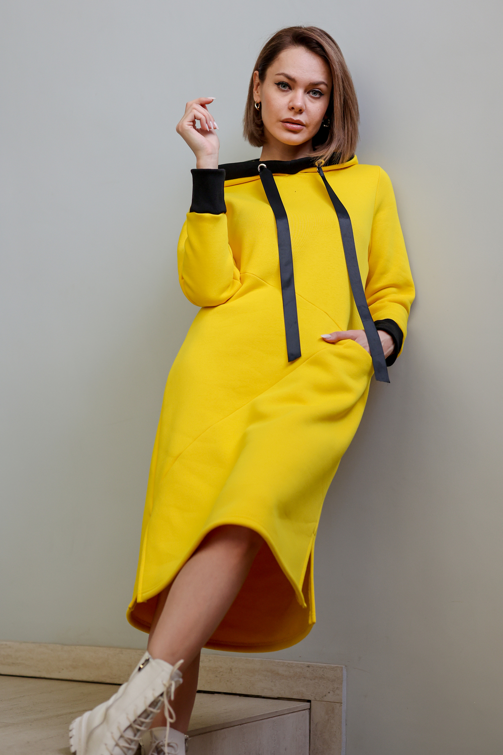 Платье спортивное ТМ000400 желтый купить в интернет-магазине «Весь Трикотаж.RU», г. Иваново